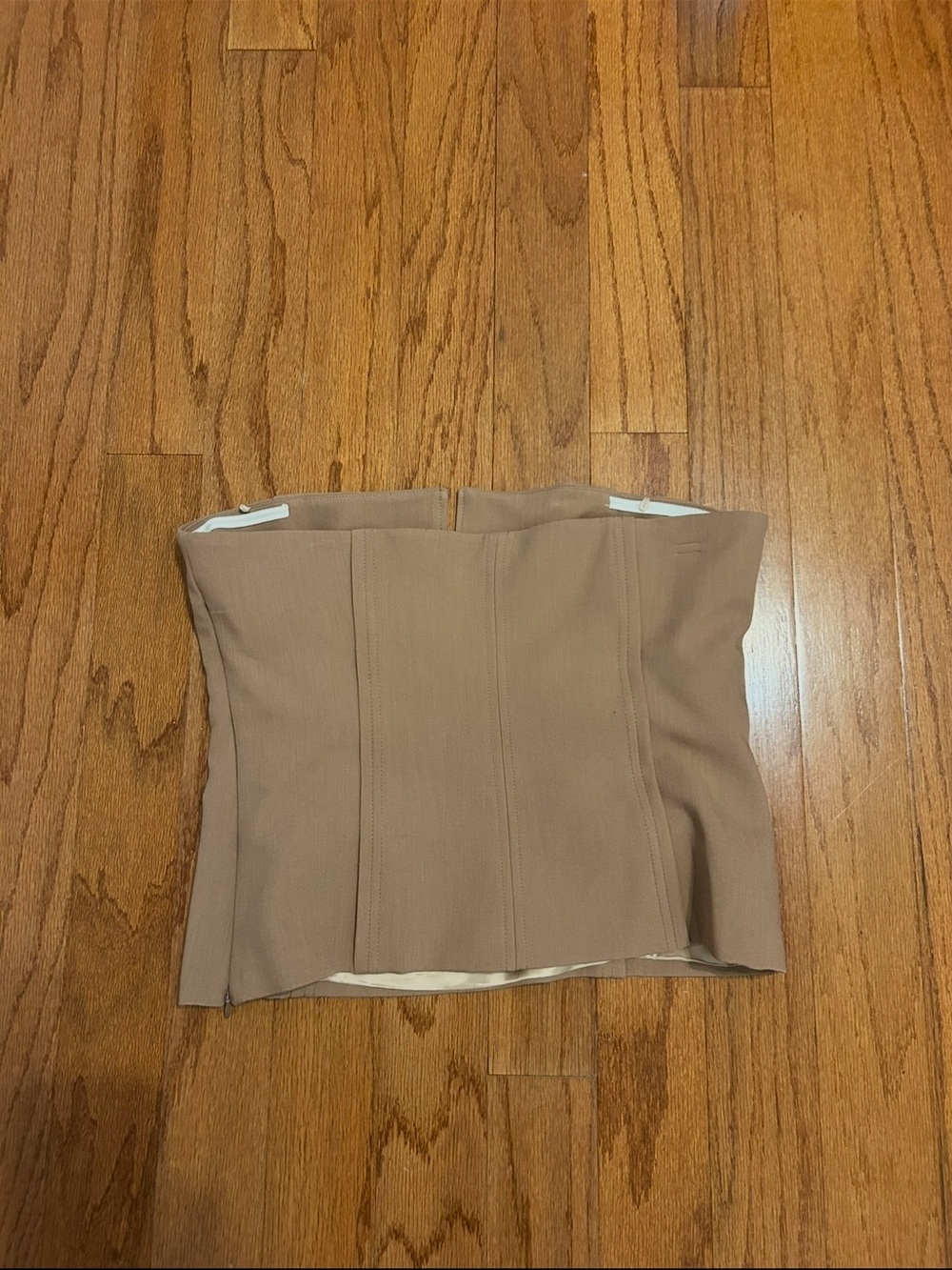 Zara Taupe Structured Strapless Corset Tube Top Size Large - Picture 5 of 5